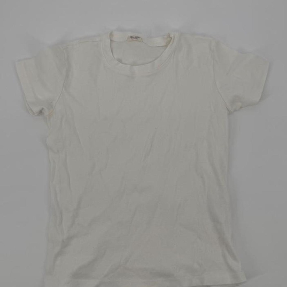 John Galt Brandy Melville White Cotton Short Sleeve Crew Neck T-Shirt Basics